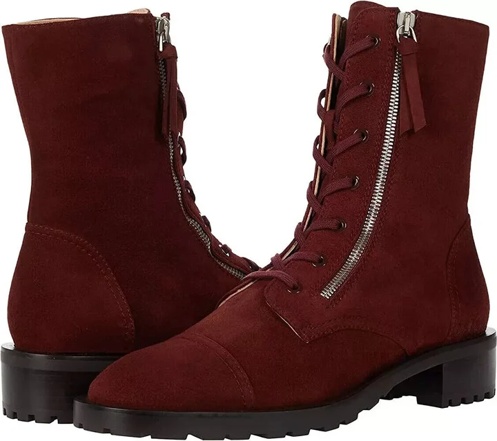 Ande Boot Women's US 8 Mahogany Suede Mid Calf Block Heel KHD387