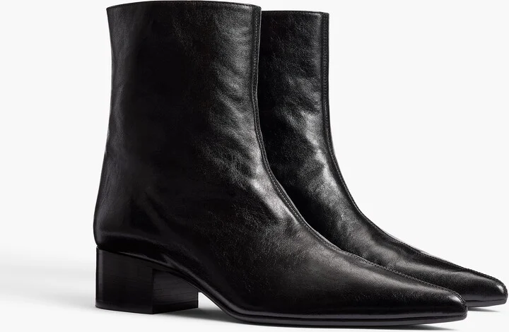 Andee Ankle Boot in Black Glazed Leather - Image 2