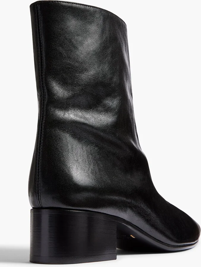 Andee Ankle Boot in Black Glazed Leather - Image 3