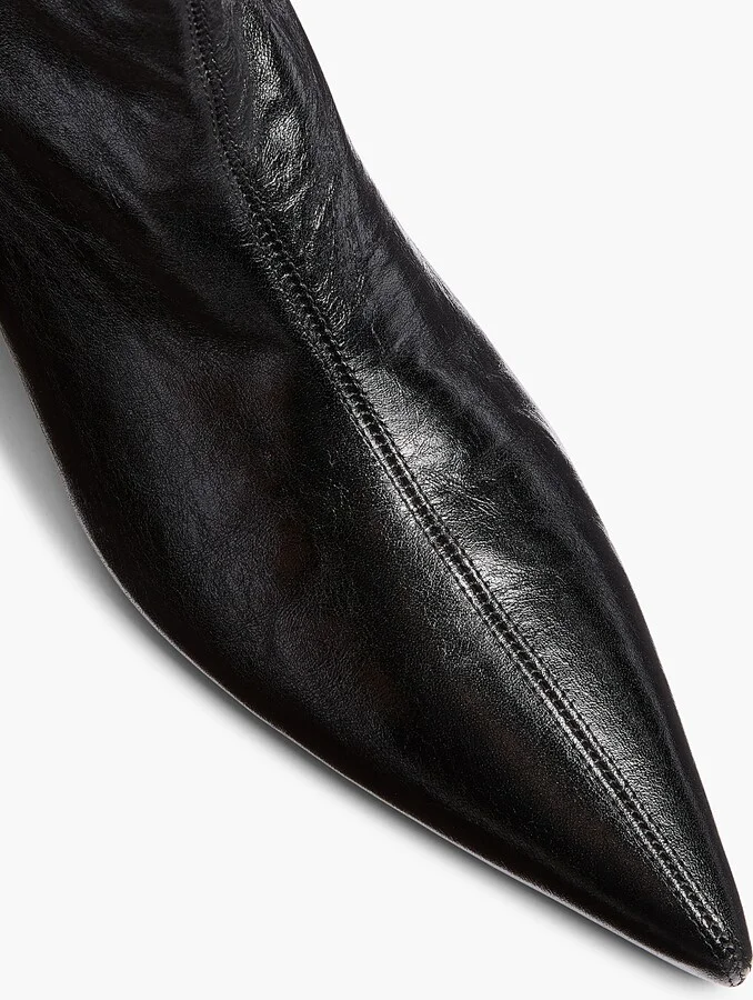 Andee Ankle Boot in Black Glazed Leather - Image 4