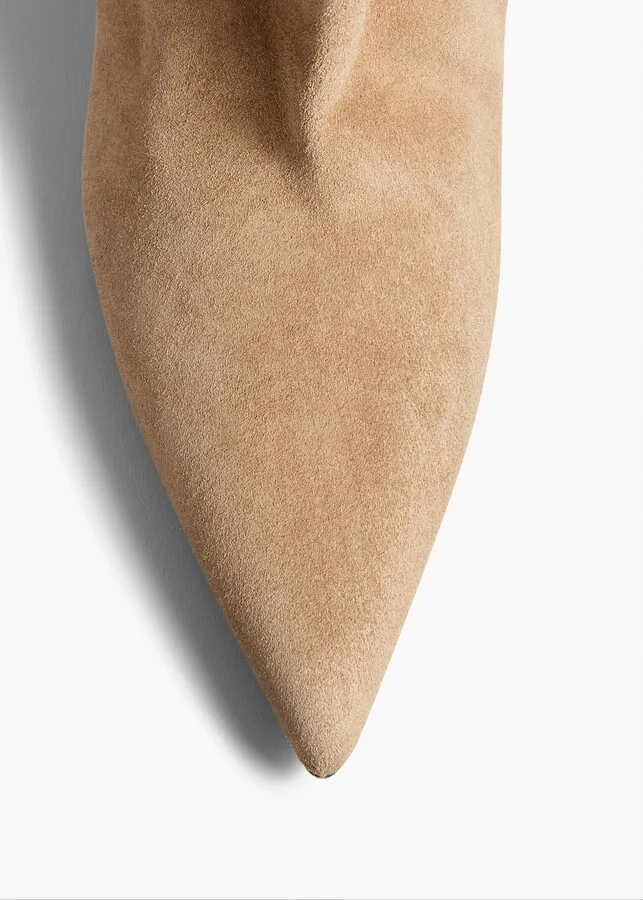 Andee Slouchy Knee-High Boot in Taupe Suede - Image 4