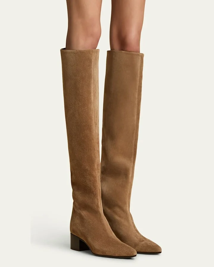 Andee Suede Knee Boots - Image 2