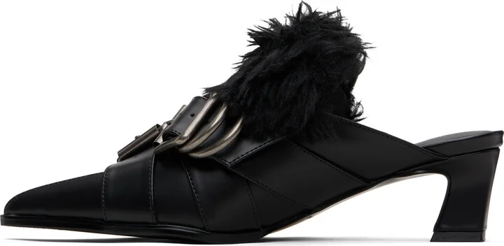 Andersson Bell Black Layered Strap Mule Heels - Image 3
