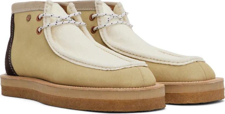 Andersson Bell White & Beige Credose Desert Boots - Image 4