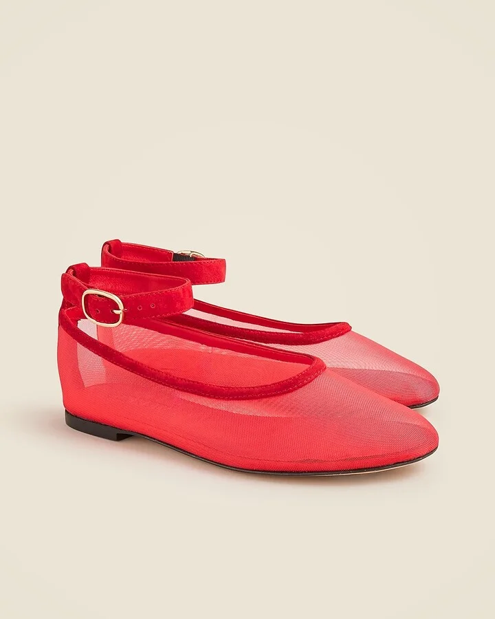 Andi ankle-strap ballet flats in mesh - Image 2