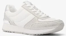 Andi Embellished Quilted Leather and Metallic Trainer - Image 3