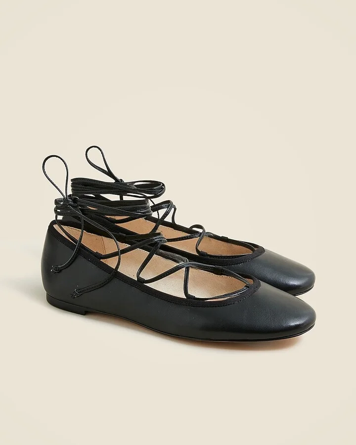 Andi lace-up ballet flats in leather - Image 2