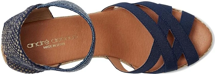 Andre Assous Adin Women's Wedge Shoes Navy : 10 M, Leather - Image 2