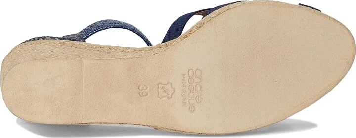 Andre Assous Adin Women's Wedge Shoes Navy : 10 M, Leather - Image 3