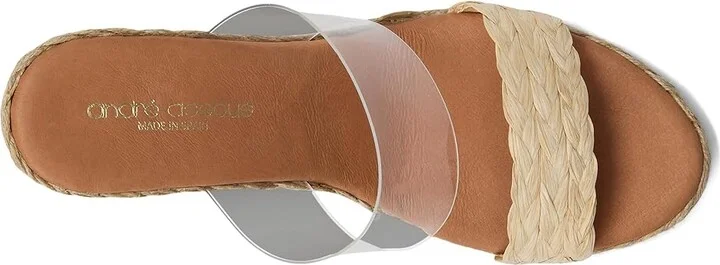 Andre Assous Anfisa Raffia Women's Sandals Clear/Beige : 6 M - Image 2
