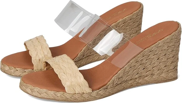 Andre Assous Anfisa Raffia Women's Sandals Clear/Beige : 6 M