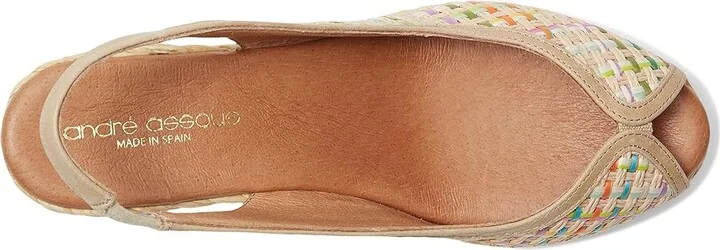 Andre Assous Audrey Women's Wedge Shoes Natural : 7 M, Leather/Textile - Image 2