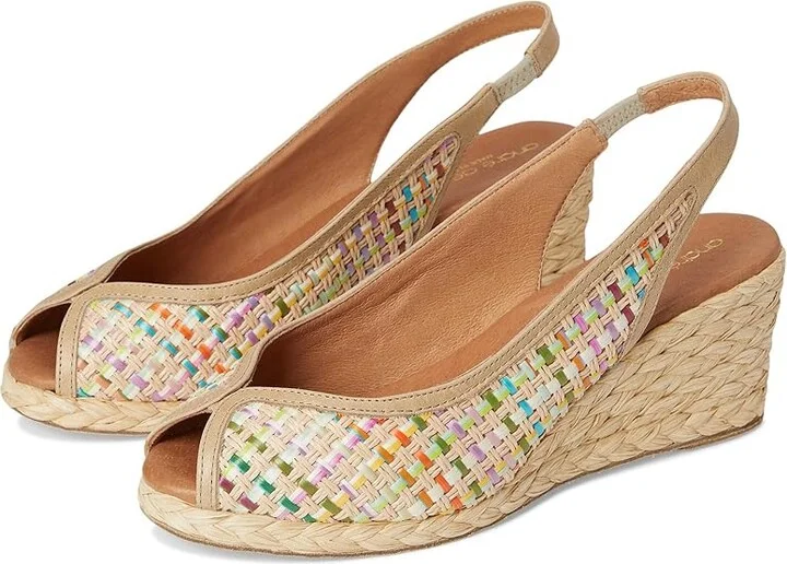 Andre Assous Audrey Women's Wedge Shoes Natural : 7 M, Leather/Textile