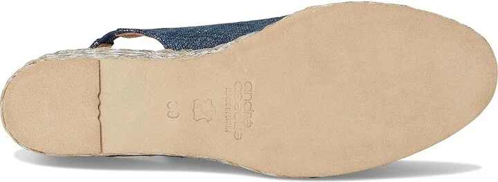 Andre Assous Audrey Women's Wedge Shoes Navy Silver : 9 M, Leather/Textile - Image 3