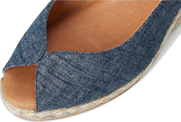 Andre Assous Audrey Women's Wedge Shoes Navy Silver : 9 M, Leather/Textile - Image 7