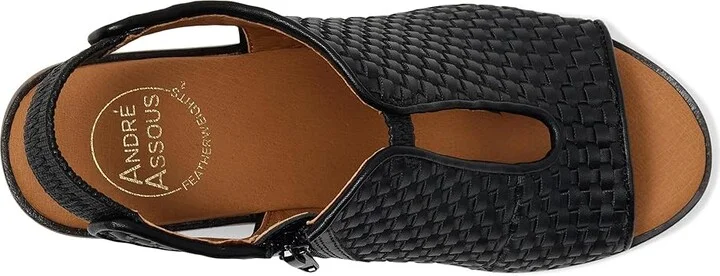Andre Assous Belinda Women's Sandals Black Woven : 9.5 M, Suede - Image 2