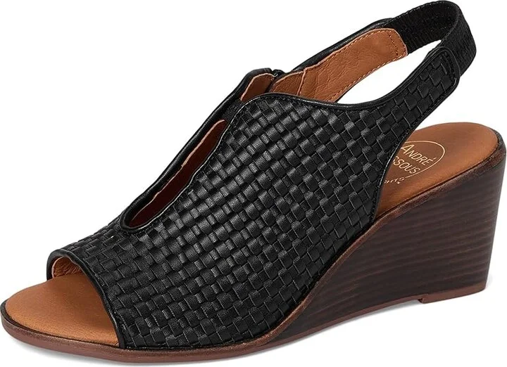 Andre Assous Belinda Women's Sandals Black Woven : 9.5 M, Suede - Image 5