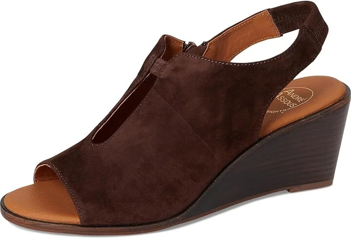 Andre Assous Belinda Women's Sandals Cocoa Powder : 8 M, Suede - Image 5