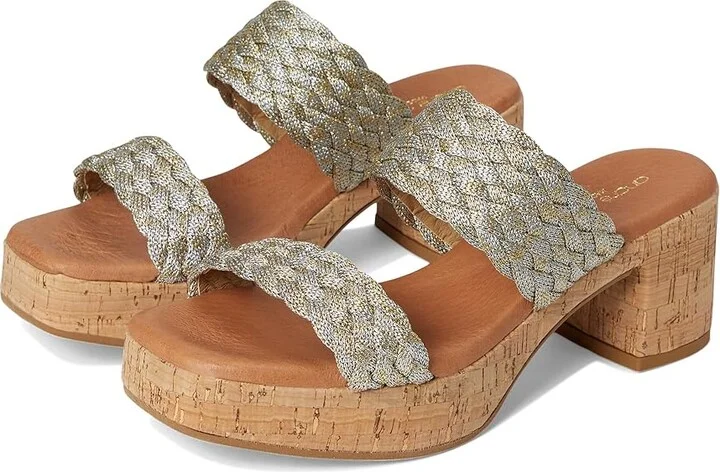 Andre Assous Cairo Women's Wedge Shoes Platino/Silver : 7 M, Leather