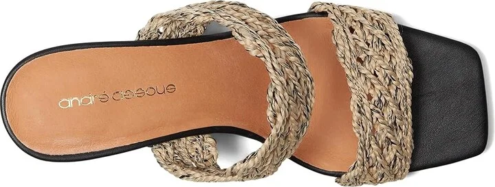 Andre Assous Drew Women's Dress Sandals Natural/Black : 8 M, Synthetic - Image 2