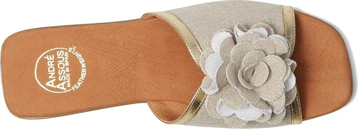 Andre Assous Kiky Women's Sandals Natural/Platino : 9 M, Textile - Image 2