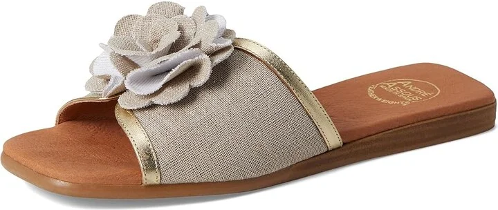 Andre Assous Kiky Women's Sandals Natural/Platino : 9 M, Textile - Image 5
