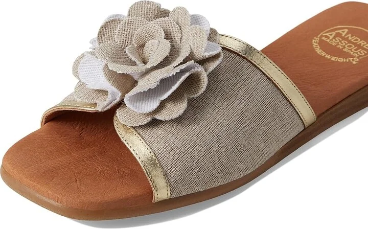 Andre Assous Kiky Women's Sandals Natural/Platino : 9 M, Textile - Image 7