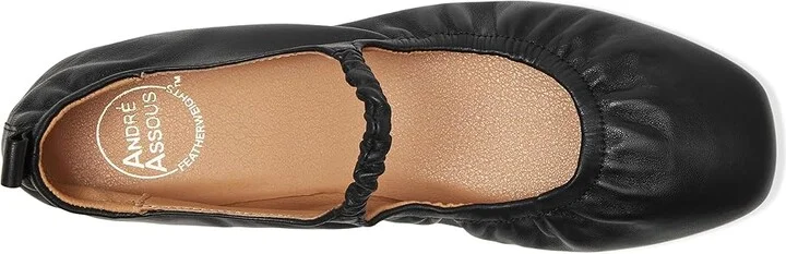 Andre Assous Lennon Women's Flat Shoes Black : 8.5 M, Leather/Rubber - Image 2