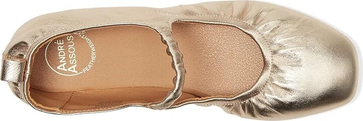 Andre Assous Lennon Women's Flat Shoes Old Gold : 11 M, Leather/Rubber - Image 2