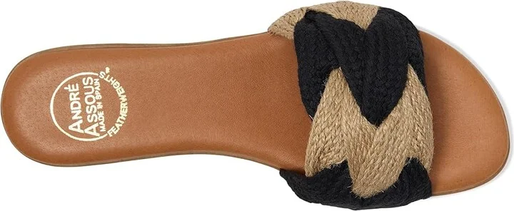 Andre Assous Nahala Featherweight Flat Sandal Women's Sandals Black/Natural : 8 M - Image 2
