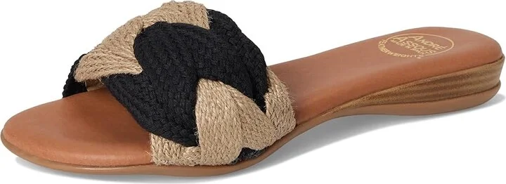Andre Assous Nahala Featherweight Flat Sandal Women's Sandals Black/Natural : 8 M - Image 5