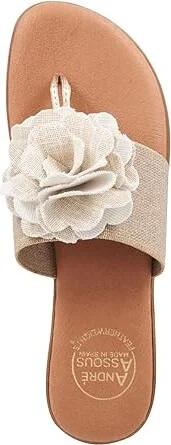 Andre Assous Nara Women's Sandals Beige/Platino : 5 M, Textile - Image 2