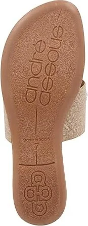Andre Assous Nara Women's Sandals Beige/Platino : 5 M, Textile - Image 3