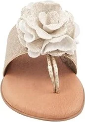 Andre Assous Nara Women's Sandals Beige/Platino : 5 M, Textile - Image 5