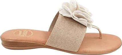 Andre Assous Nara Women's Sandals Beige/Platino : 5 M, Textile - Image 6