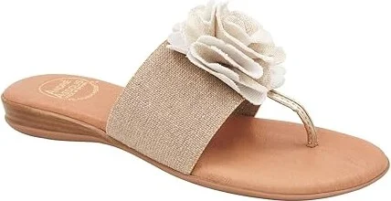 Andre Assous Nara Women's Sandals Beige/Platino : 5 M, Textile