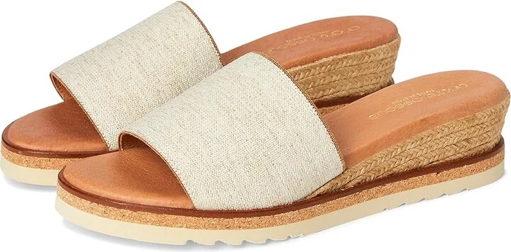 Andre Assous Nessie Women's Sandals Beige Linen : 6 M, Textile