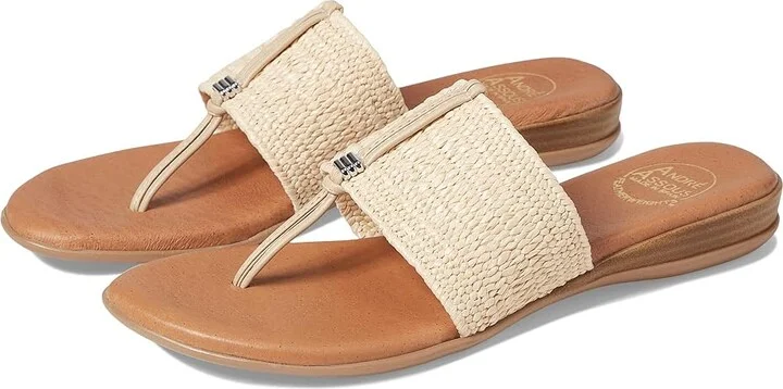 Andre Assous Nice Woven Featherweight Flat Women's Shoes Natural : 5 M, Synthetic
