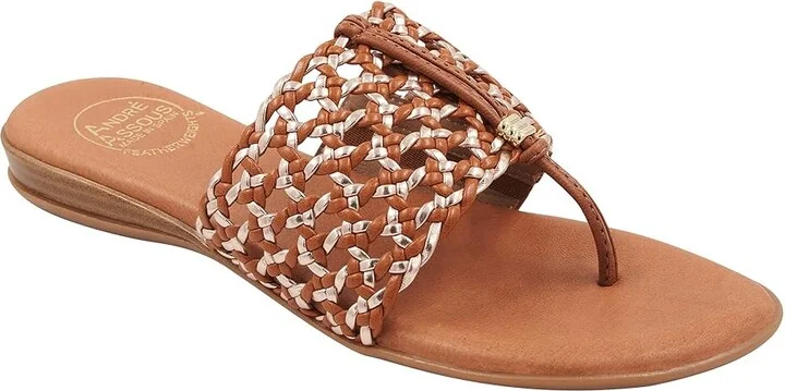 Andre Assous Nice Woven Featherweight Sandal Women's Shoes Cuero : 7 M, Leather