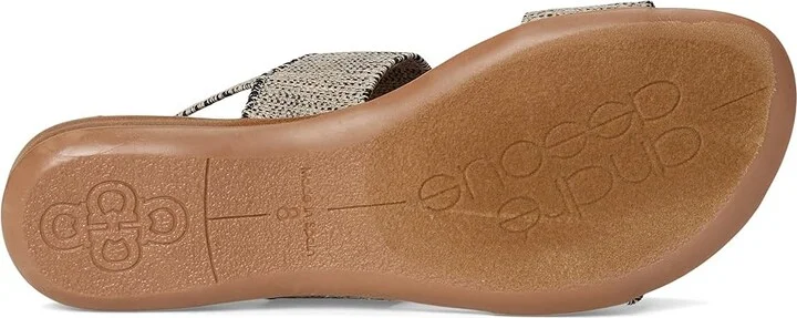 Andre Assous Nigella Featherweight Sandal Women's Shoes Black/Beige : 6 M, Textile - Image 3