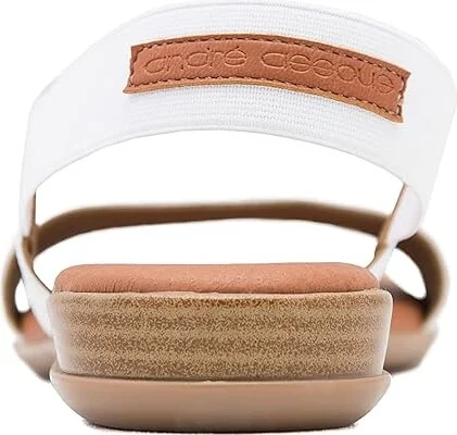 Andre Assous Nigella Featherweight Sandal Women's Shoes White : 5 M, Textile - Image 4