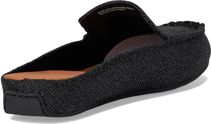 Andre Assous Nolah Women's Flat Shoes Black/Pewter : 8 M, Canvas/Leather/Rubber - Image 6