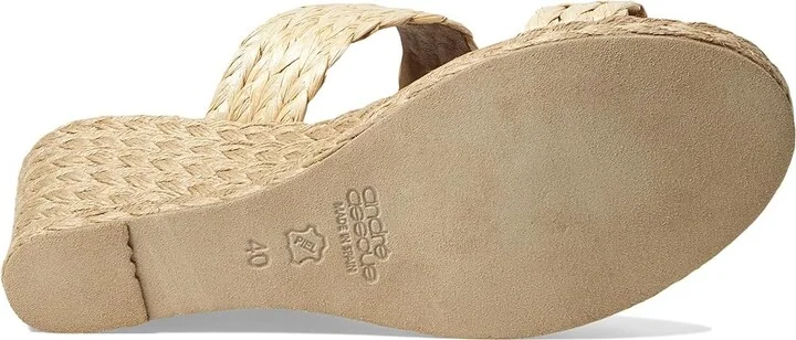 Andre Assous Nolita Raffia Women's Shoes Khaki : 10 M, Textile - Image 3