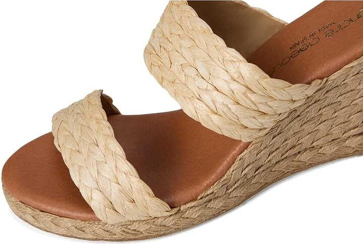 Andre Assous Nolita Raffia Women's Shoes Khaki : 10 M, Textile - Image 11