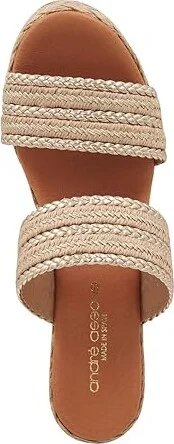 Andre Assous Nolita Raffia Women's Shoes Natural Platino Stripe : 8 M, Textile - Image 2