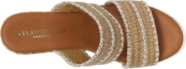 Andre Assous Nolita Raffia Women's Shoes Natural/White : 6 M, Textile - Image 2