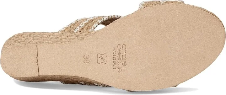 Andre Assous Nolita Raffia Women's Shoes Natural/White : 6 M, Textile - Image 3