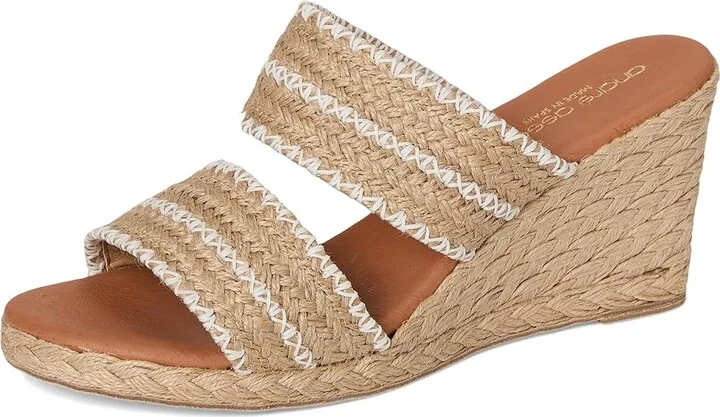 Andre Assous Nolita Raffia Women's Shoes Natural/White : 6 M, Textile - Image 5
