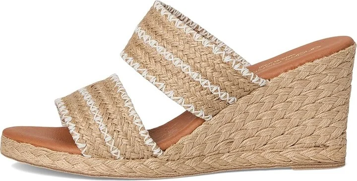 Andre Assous Nolita Raffia Women's Shoes Natural/White : 6 M, Textile - Image 6