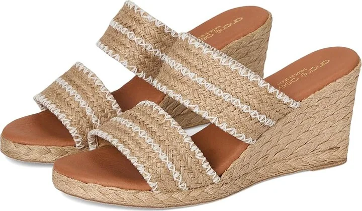 Andre Assous Nolita Raffia Women's Shoes Natural/White : 6 M, Textile